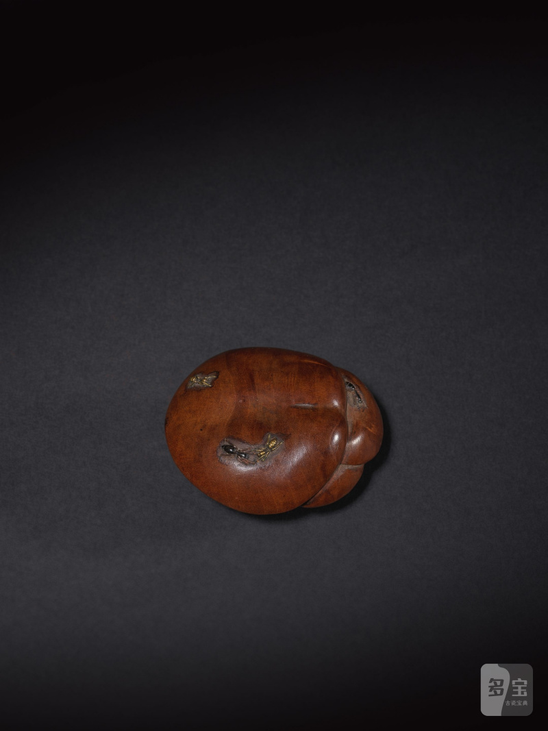 木彫根付 椎茸に蟻 銘「自侃 眼文」 19世紀 | NETSUKE EN BOIS REPRÉSENTANT TROIS CHAMPIGNONS - 图3